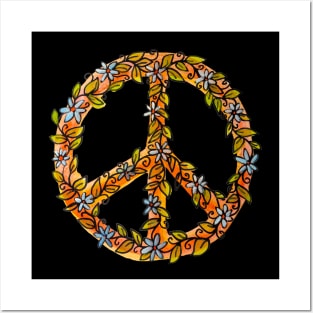 Flower Power Peace Sign Posters and Art